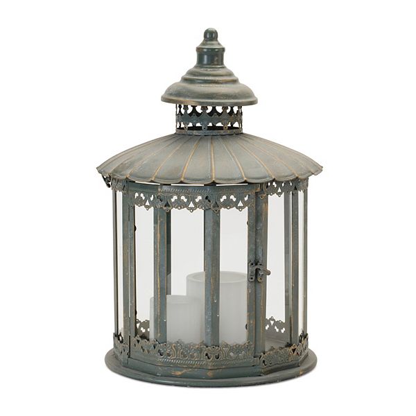 Melrose Ornate Round Metal Lantern Table Decor Melrose