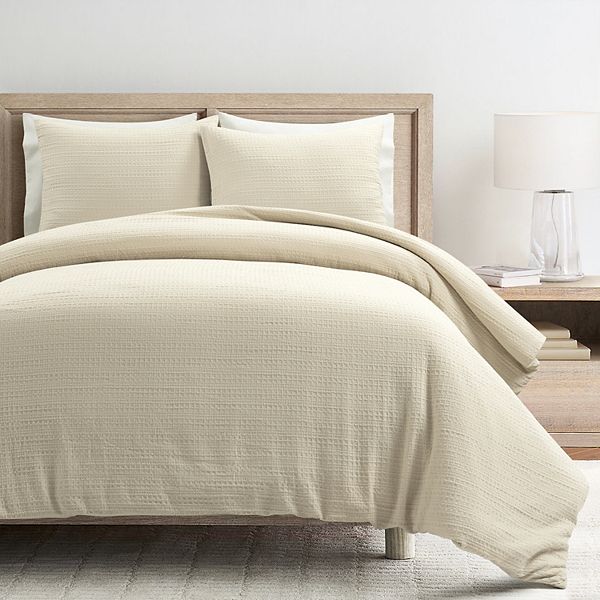 Lush Decor Haniya Solid Waffle Woven Cotton Textured Duvet Cover Set Lush Décor