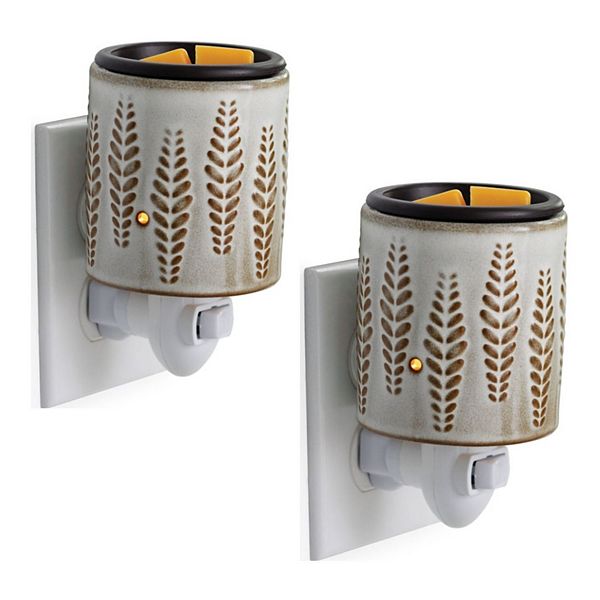 Candle Warmers Etc. 2-Pack Wheat & Ivory Flip Dish Plug-In Fragrance Warmers Candle Warmers