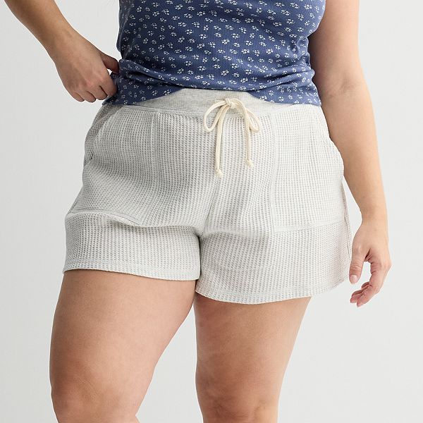 Juniors' Plus Size SO® Waffle Weave Drawstring Shorts SO