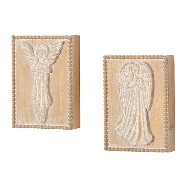 Haven Living 8.25-in. 2-pc. Rustic Angels Christmas Wall Decor Set Haven Living