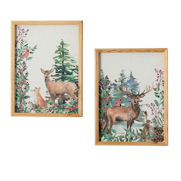 Haven Living 24-in. 2-pc. Christmas Deer Wall Decor Duo Set Haven Living