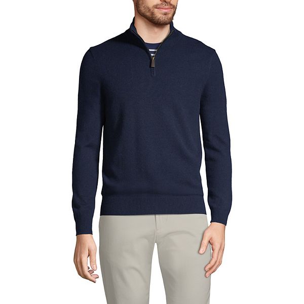 Мужской Свитер Lands' End Tall Fine Gauge Cashmere Quarter Zip Lands' End