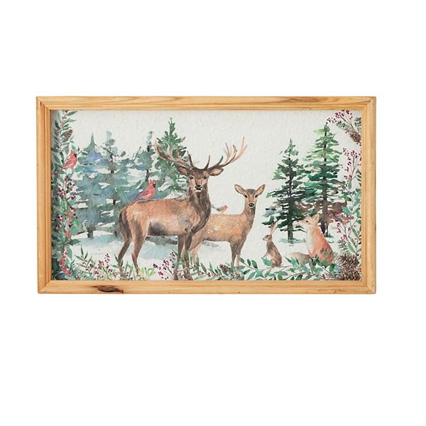 Haven Living 24-in. Deer Woodland Christmas Wall Art Haven Living