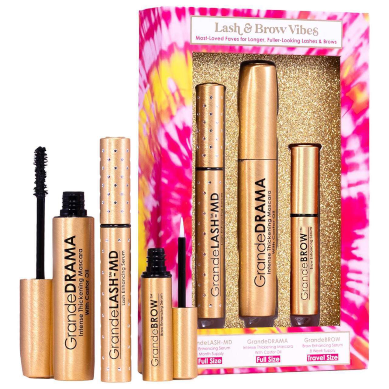 Grande Cosmetics Lash and Brow Vibes Mascara and Lash Serum Set Grande Cosmetics