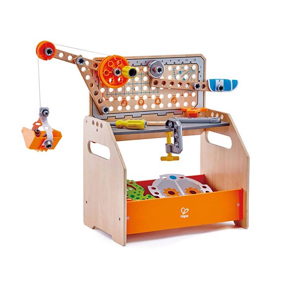 Hape Junior Inventor: Discovery 58-pc. Scientific Workbench STEAM Building Set Hape