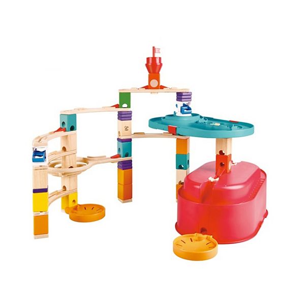 Hape Quadrilla 90-pc. Wooden Marble Run Construction Set: Stack Track Bucket Hape