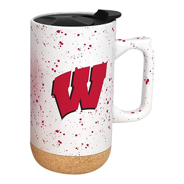 Wisconsin Badgers 18oz. Speckle Cork Mug Indigo Falls