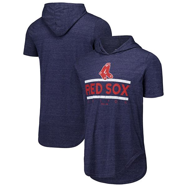 Мужская Футболка Majestic Threads Тёмно-синий Boston Red Sox с капюшоном Majestic Threads