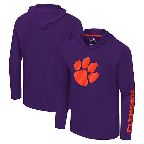 Мужская Футболка Colosseum Лаванда Clemson Tigers Logo Lockup Active Blend С Длинным Рукавом Colosseum