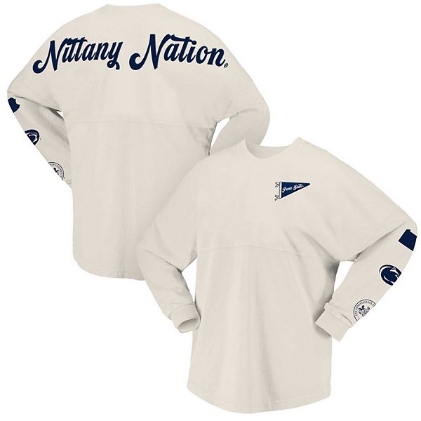 Женская Футболка Spirit Jersey Natural Penn State Nittany Lions Local Длинный Рукав Spirit Jersey