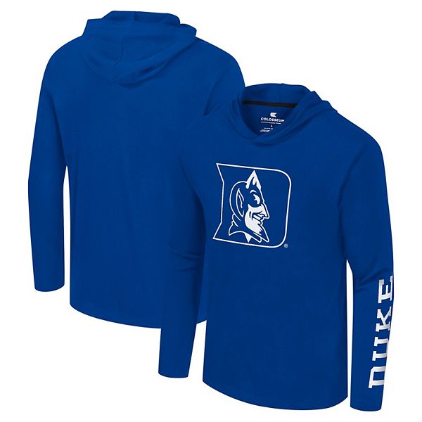 Мужская Футболка Colosseum Duke Blue Devils Logo Lockup Active Blend с Длинным Рукавом и Капюшоном Colosseum