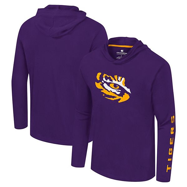 Мужская Футболка Colosseum Лиловая LSU Tigers Logo Lockup Active Blend С Длинным Рукавом Colosseum