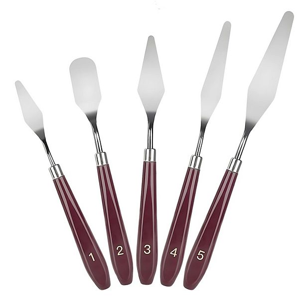 Stainless Steel Palette Knife Set Artist Painting Spatulas 5 Pcs Kitcheniva