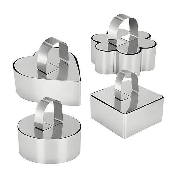 Stainless Steel Mousse Ring Mold Set 4 Pcs Kitcheniva