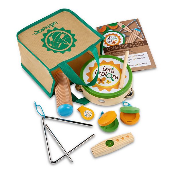 Melissa & Doug Let's Explore Camp Music 10-Piece Wooden and Metal Instruments Play Set Melissa & Doug