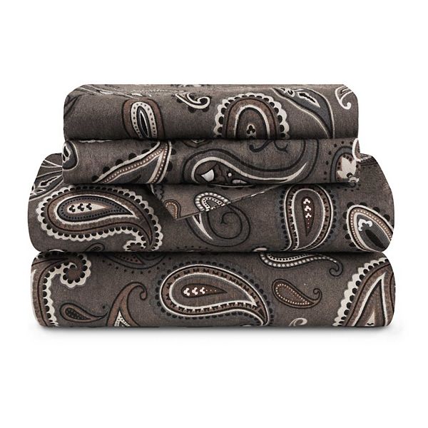 SUPERIOR Modern Paisley Flannel Collection Twin XL Sheet Set Superior