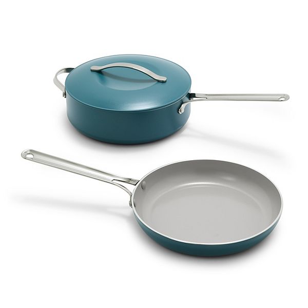 GreenPan Nova 3-pc. Healthy Ceramic Nonstick Cookware Set 10-in. Frypan & 4.37-qt. Sauté Pan with Lid Greenpan