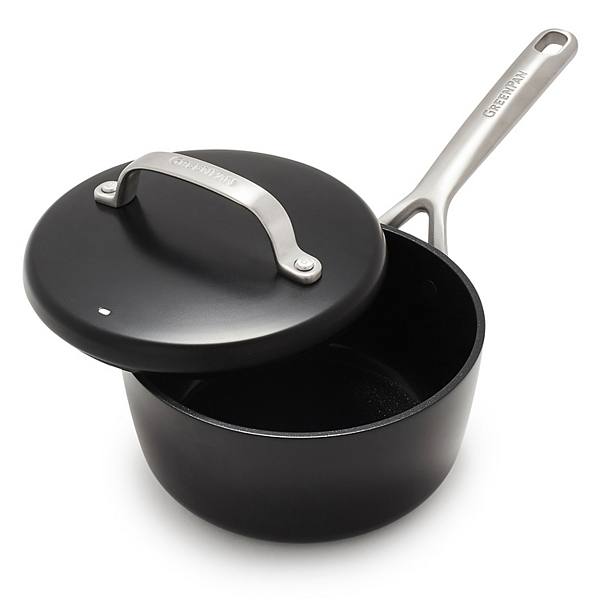 GreenPan GP5 Hard-Anodized Aluminum Advanced Healthy Ceramic Nonstick, 2-qt. Saucepan Pot with Insulated Lid Greenpan