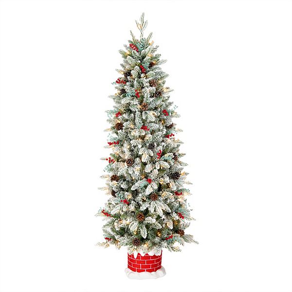 National Tree Company 5-ft. Snowberry Pine 100-Light Artificial Half Christmas Tree National Tree Company