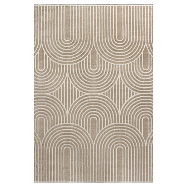 Ariana Midcentury Art Deco Striped Arches Two-tone High-low Area Rug Jonathan Y Designs