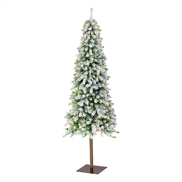 National Tree Company 6.5-ft. Pre-Lit Flocked Grand Alpine Pencil Slim Artificial Christmas Tree National Tree Company