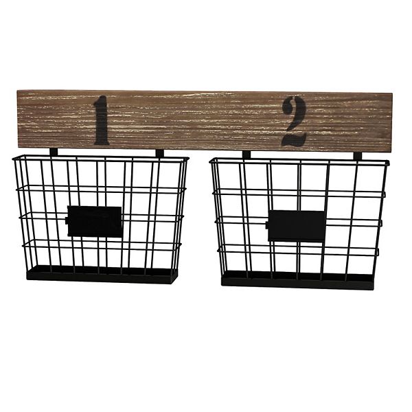 Lavish Home Double Wire Basket Wall Mount Organizer Lavish Home