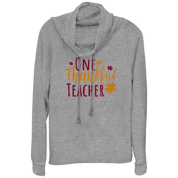 Женская Футболка Unbranded One Thankful Teacher Cowlneck Graphic Lightweight Long Sleeve Unbranded