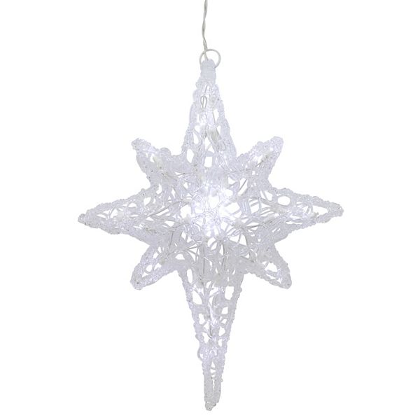 Northlight 24" Pure White LED Twinkle Bethlehem Star Hanging Christmas Décor Northlight