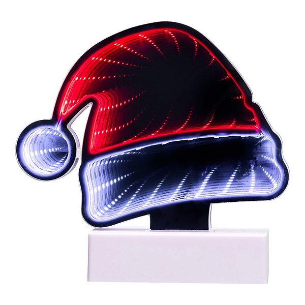 Northlight LED 3D Santa Hat Christmas Infinity Mirror Northlight