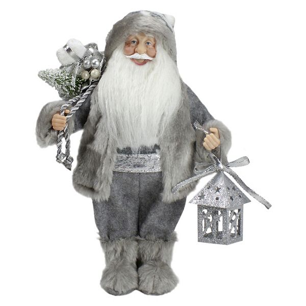 Northlight Faux Fur Standing Santa Claus Christmas Figurine Northlight