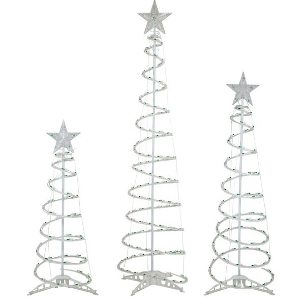 Northlight Green Lighted Spiral Christmas Trees 3-piece Set Northlight