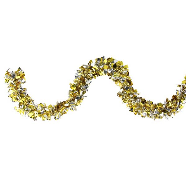 Northlight Gold & Silver Boa Wide Cut Tinsel Christmas Garland Northlight