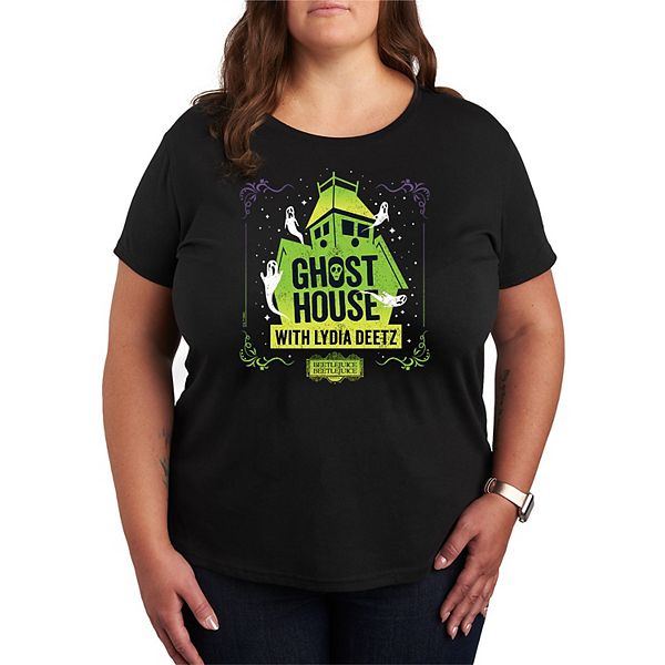 Женская Футболка Licensed Character Plus Size Beetlejuice 2 Ghost House With Lydia Graphic Licensed Character