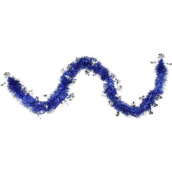 Northlight Lavish Blue & Silver Snowflakes Christmas Tinsel Garland Northlight