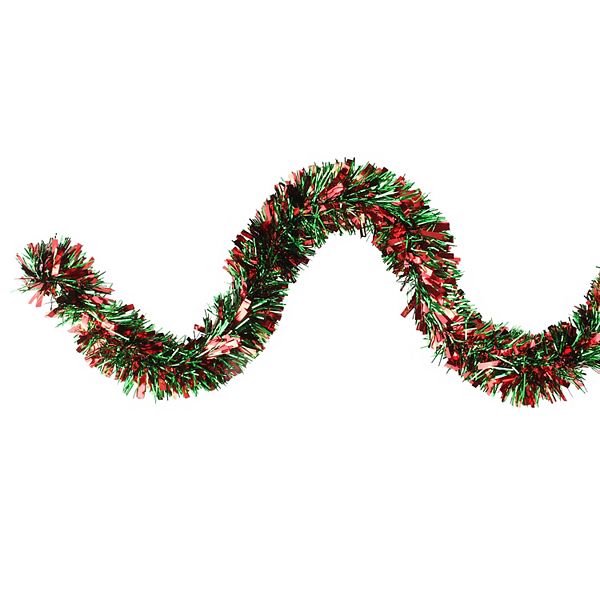 Northlight Red & Green Wide Cut Christmas Tinsel Garland Northlight