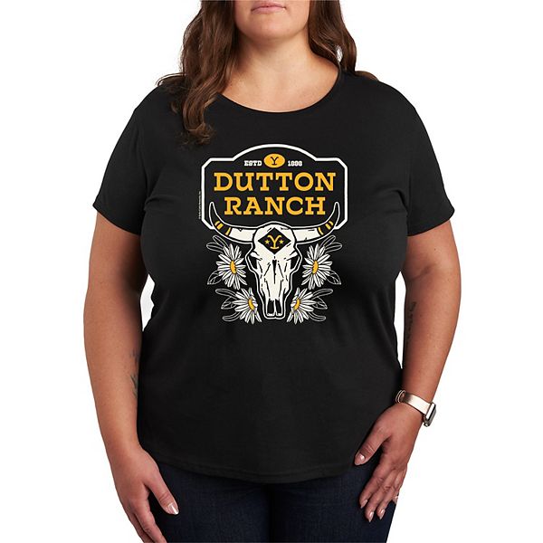 Женская Футболка Licensed Character Plus Size Yellowstone Dutton Skull Licensed Character