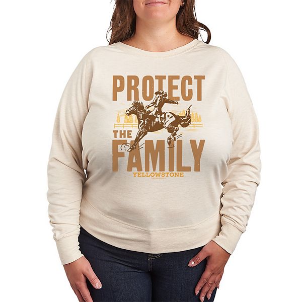 Женская Футболка Licensed Character Plus Size Yellowstone Protect The Family Licensed Character