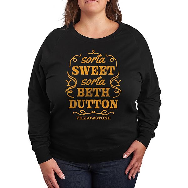 Женская Футболка Licensed Character Plus Size Yellowstone Sorta Beth Dutton Lightweight French Terry Licensed Character