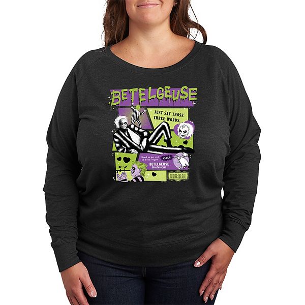 Женская Футболка Licensed Character Plus Size Beetlejuice 2 Betelgeuse Lightweight French Terry Licensed Character