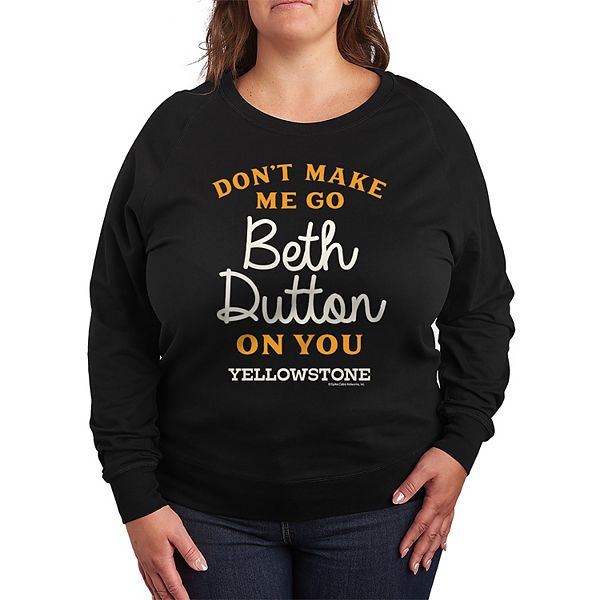 Женская Футболка Licensed Character Plus Size Yellowstone Don't Make Me Go Lightweight French Terry Licensed Character