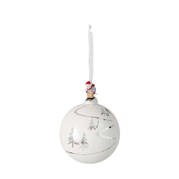 Haven Living 5.25-in. Silver White Ski Christmas Ornament Haven Living