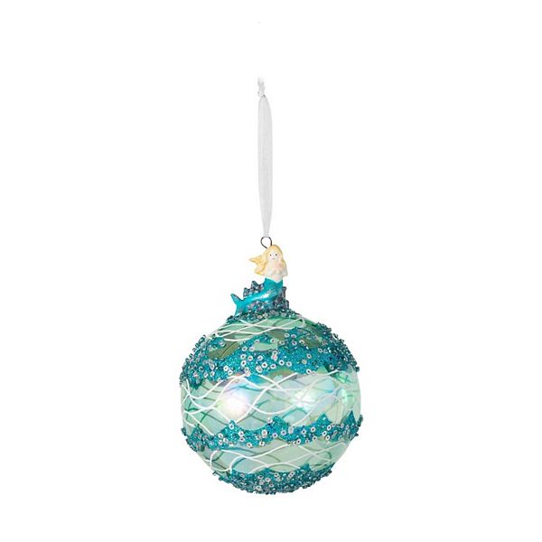 Haven Living Iridescent Mermaid Topped Glass Ball Christmas Ornament Haven Living