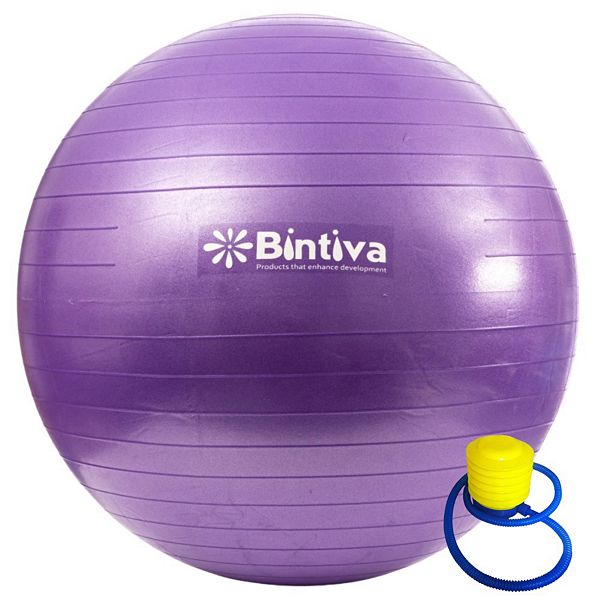 Bintiva Anti-burst Exercise Stability Yoga Ball For Fitness - 75cm - Purple Bintiva