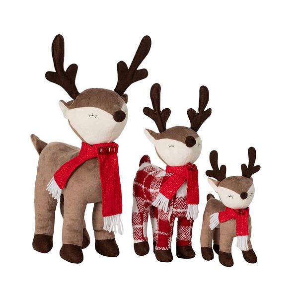 Haven Living 20.75", 15" & 10" Plush Standing Christmas Reindeer Set of 3 Haven Living