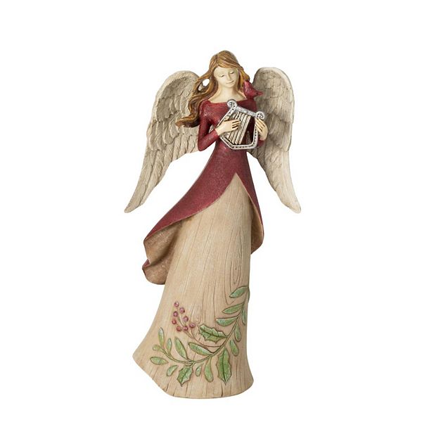 Haven Living 9.75" Christmas Angel With Harp Figurine Haven Living