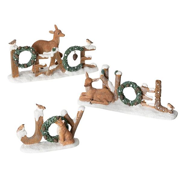 Haven Living 6", 9.5" & 9.75" Text Christmas Animal Blocks Set of 3 Haven Living