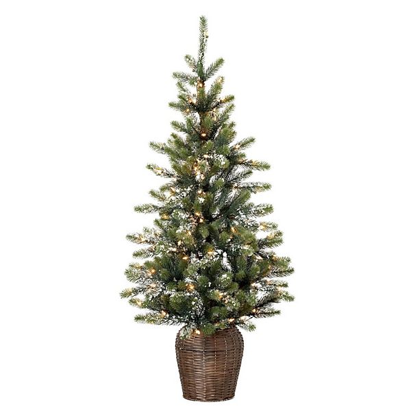 Haven Living 4-ft. Potted Artificial Pre-Lit Iced Pine Tree Haven Living