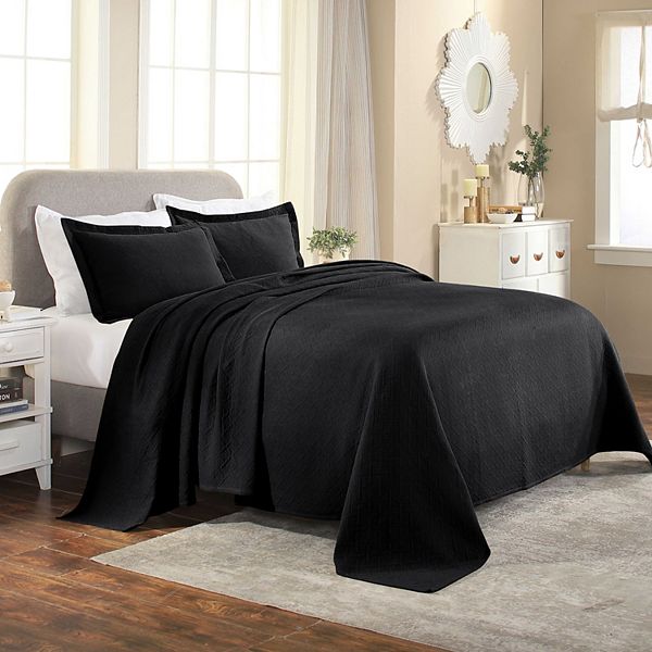 SUPERIOR Basketweave Cotton Matelassé Bedspread & Sham Set Superior