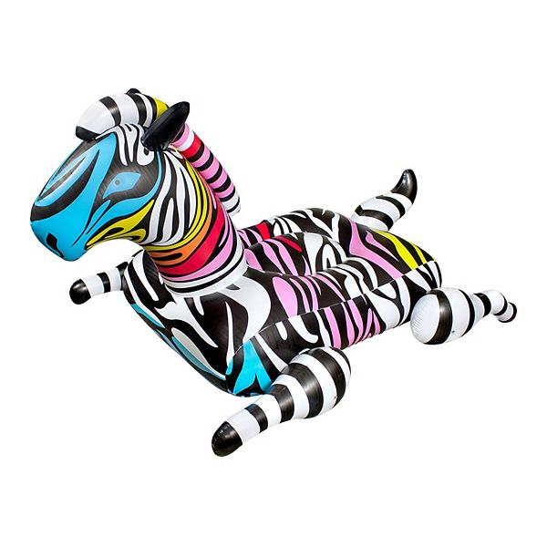 Poolmaster Rainbow Zany Zebra Jumbo Rider Poolmaster